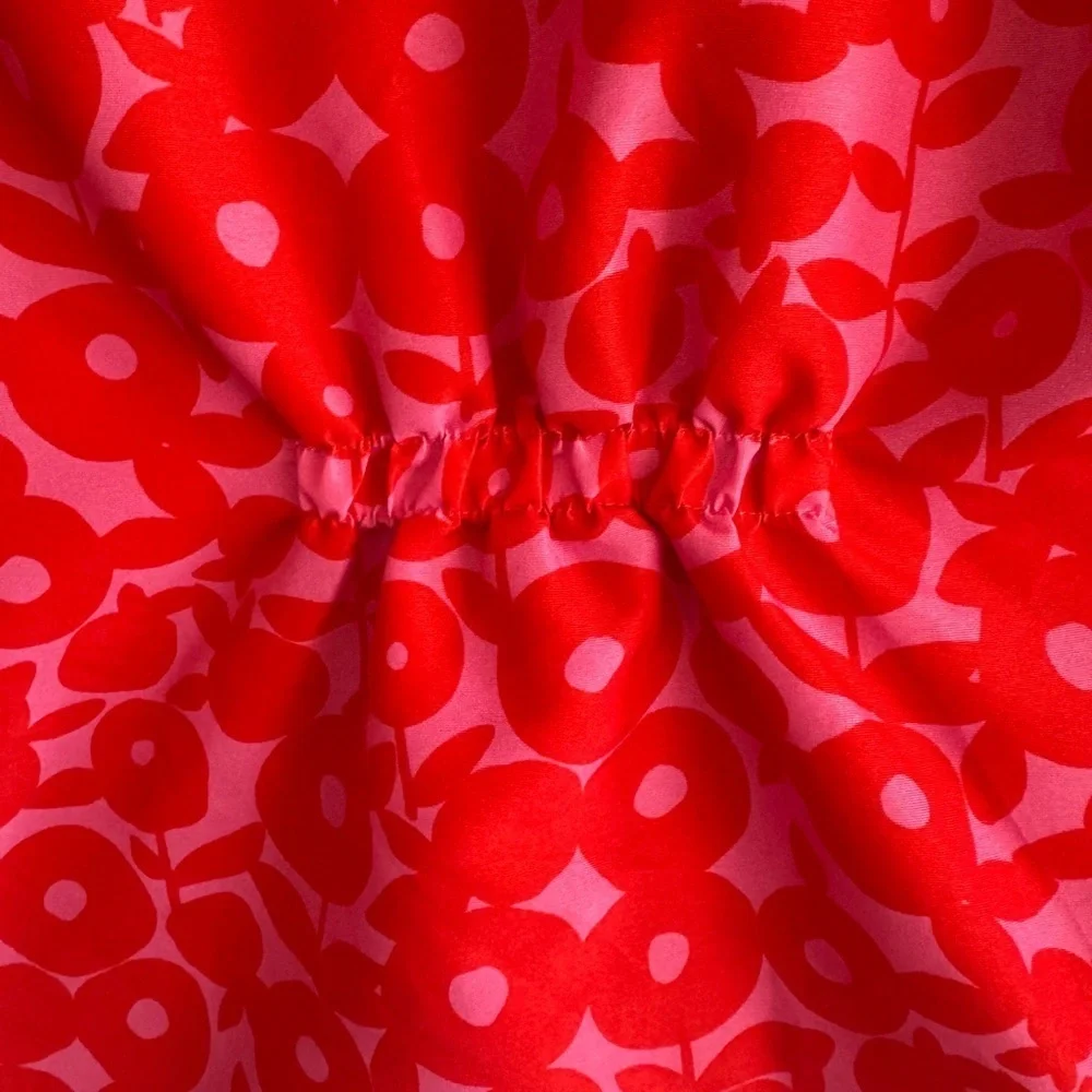 Lands End Red and Pink Floral Jacket Girls Size Large